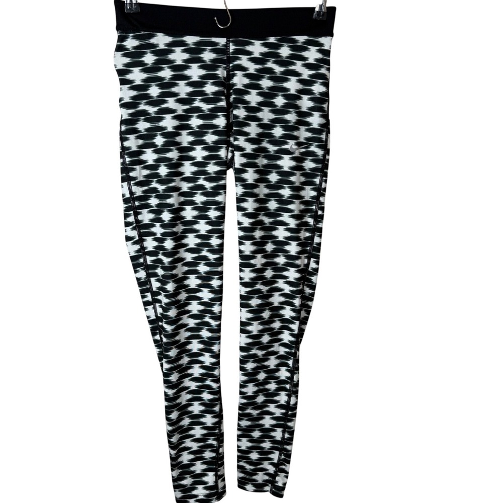 SALE Nike Dri-FIT One‎ Leggings Black & White Patterned Athletic Yoga Small